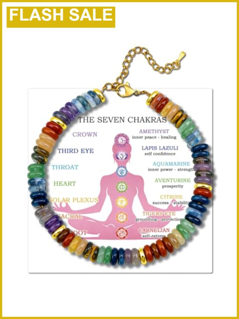 Chakra Healing Crystal Bracelet Adjustable Spiritual Gift